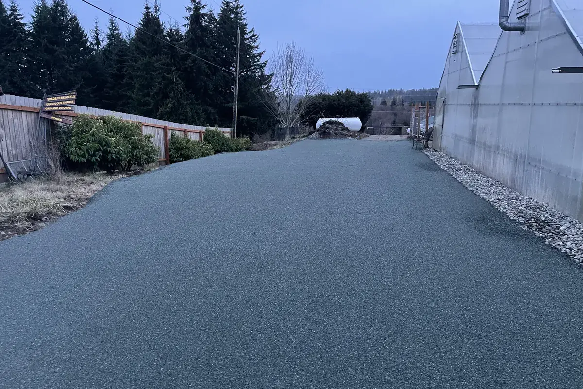 Finished driveway and road construction