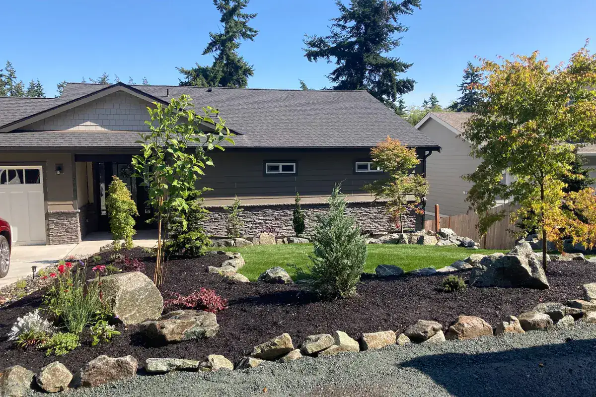 A finished home and landscaped site on Whidbey Island